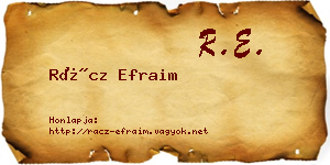 Rácz Efraim névjegykártya